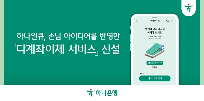 하나은행, 하나원큐 ‘다계좌이체 서비스’ 신설