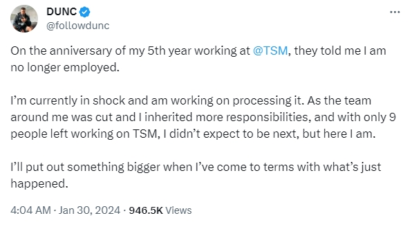 사진=던컨 콕스 개인 SNS 캡쳐.