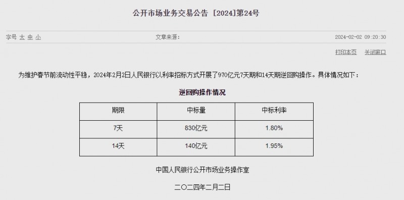 중국 인민은행 유동성 3640억위안 순회수...이번주 2300억위안 순회수