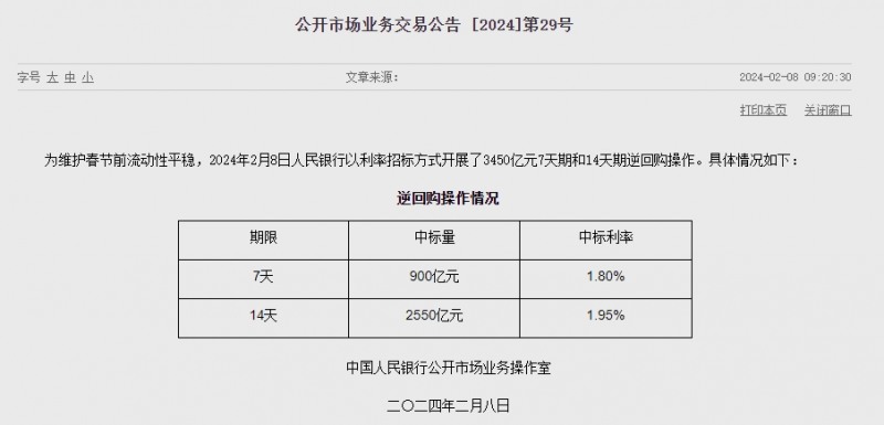 中인민은행 유동성 3020억위안 순공급...이번주 4700억위안 순회수