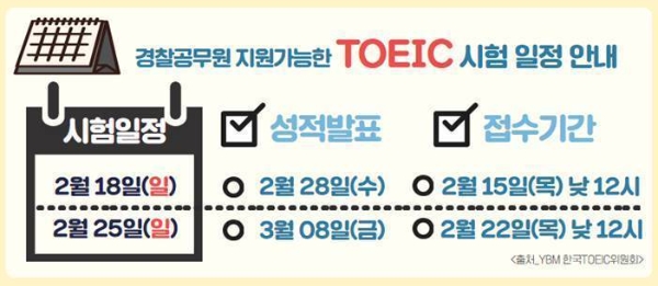 경찰공무원(순경) 상반기 2,334명 채용···지원 가능 토익 일정 안내