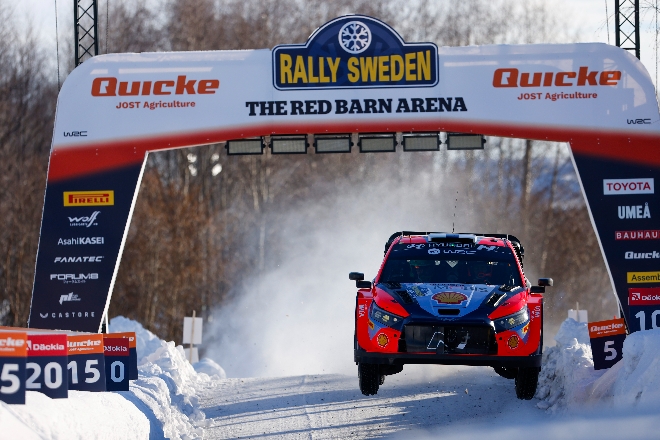 2024 WRC 스웨덴 랠리에서 역주하는 현대 월드랠리팀 ‘i20 N Rally1 하이브리드’ 경주차