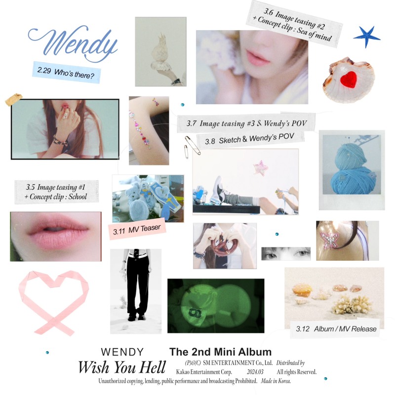 레드벨벳 웬디, 새 앨범 ‘Wish You Hell’ 스케줄 포스터 공개…다채로운 콘텐츠 예고
