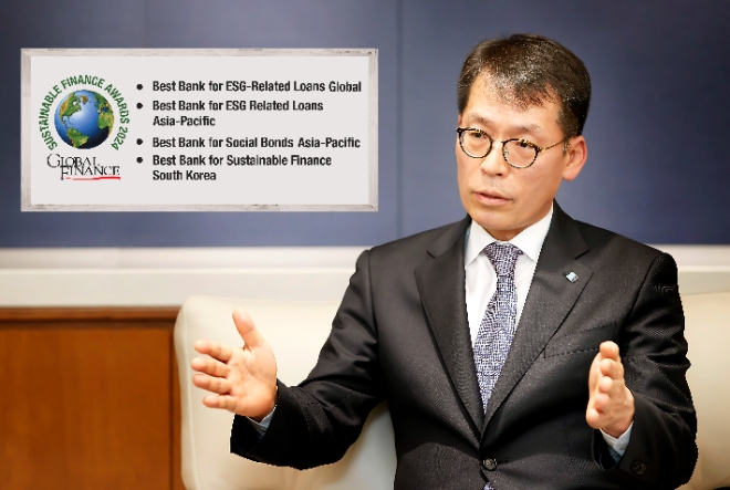 IBK기업은행은 글로벌 금융전문지 글로벌파이낸스로부터 ‘지속가능금융 최우수 은행상’을 수상했다고 6일 밝혔다. (사진 = IBK기업은행 제공)