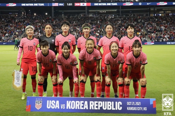 사진=2021년 미국 원정 평가전 당시 여자대표팀