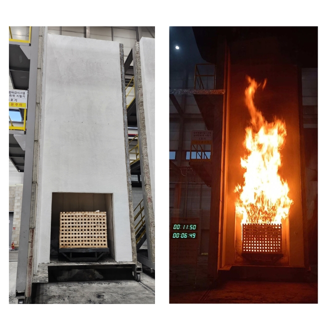 화승에스앤아이, 실물화재시험 통과한 가등급 단열재 ‘논보드’ 국내 총판사 발탁