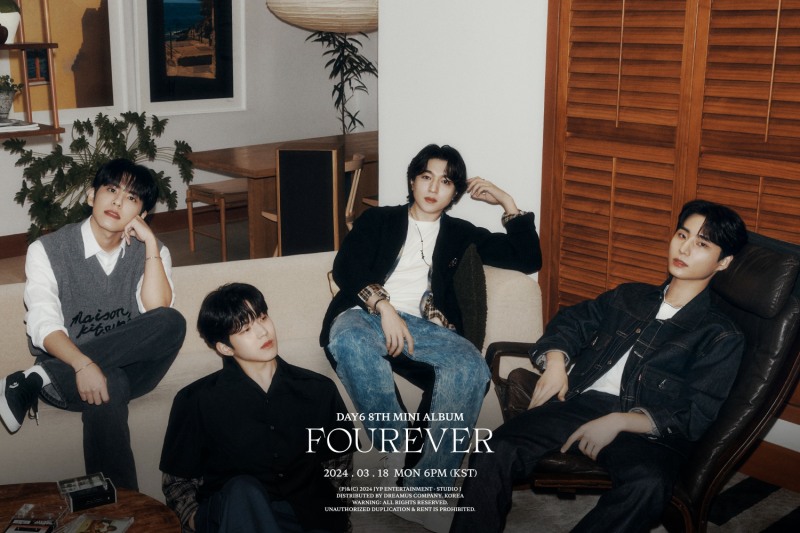 성진-Young K-원필-도운, 완전한 DAY6 단체 티저 첫 선…새 앨범 ‘Fourever’ 기대감 증폭