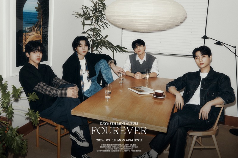 성진-Young K-원필-도운, 완전한 DAY6 단체 티저 첫 선…새 앨범 ‘Fourever’ 기대감 증폭