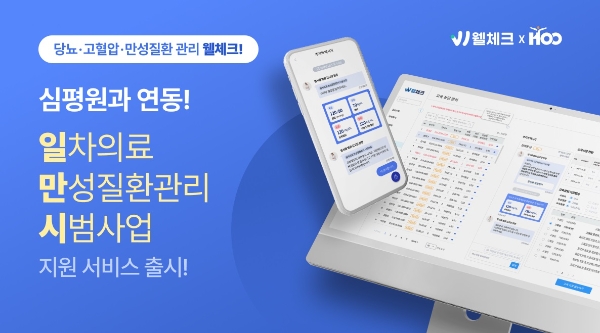 당뇨·고혈압 앱 '웰체크' 심평원 3200개 병·의원과 연동