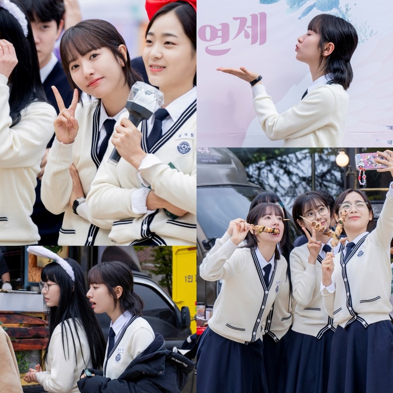 ‘피라미드 게임’ 김지연, 사랑스러움 가득한 촬영 현장 포착