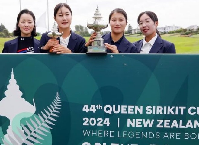 좌측부터 민나온 코치, 오수민, 김시현, 이효송 선수 사진=KGA