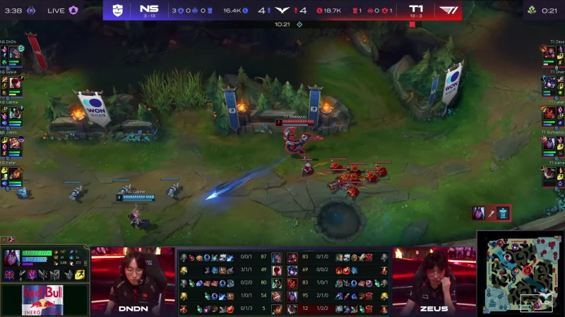 '지우' 정지우보다 CS를 40개 이상 앞섰던 '구마유시' 이민형(사진=중계 화면 캡처).