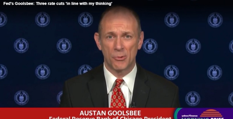 (상보) 연준 굴스비 "인플레 진정 속 올해 총 3차례 금리인하 예상"