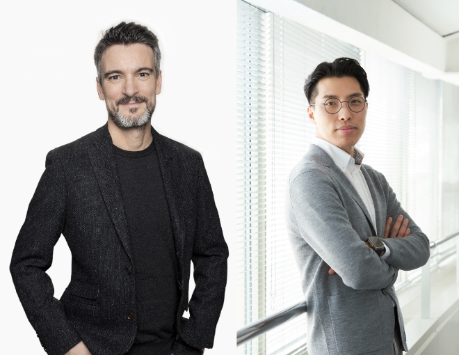 올리버 샘슨(Oliver Samson) 기아 유럽디자인센터장(상무, 왼쪽)과 임승모 기아중국디자인담당 실장 / 사진=기아 제공