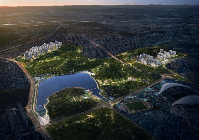 중앙공원 롯데캐슬 시그니처 광역조감도 / 사진=롯데건설 제공