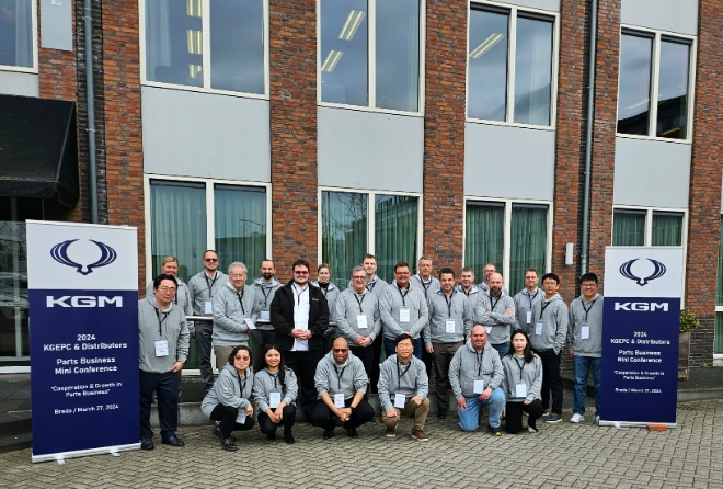 KGM이 네덜란드에 유럽 지역 대리점 대표와 부품 및 서비스 매니저들을 초청해 콘퍼런스를 갖고 글로벌 부품 및 서비스 경쟁력을 확보하는 시간을 가졌다. / 사진=KG 모빌리티 제공
