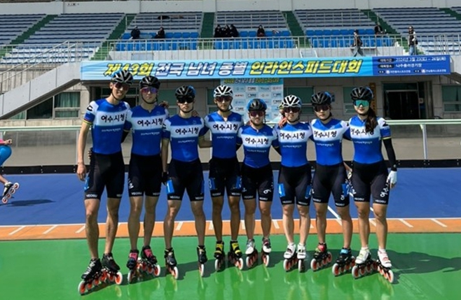 여수시청 롤러팀, 올해 첫 전국대회에서 메달 3개 획득