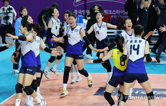 챔프전 우승, 환호하는 현대건설