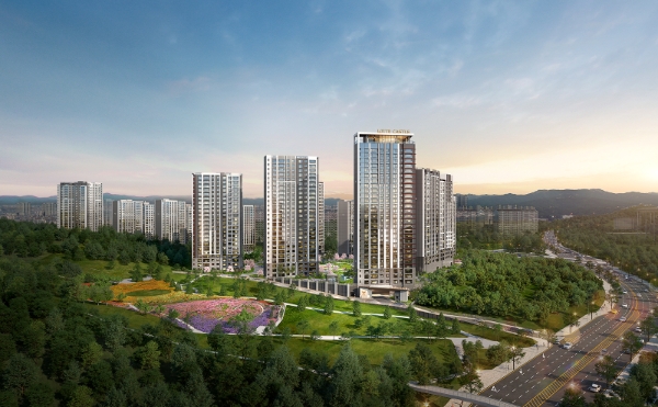 ‘중앙공원 롯데캐슬 시그니처’ 1BL 투시도 / 사진=롯데건설 제공