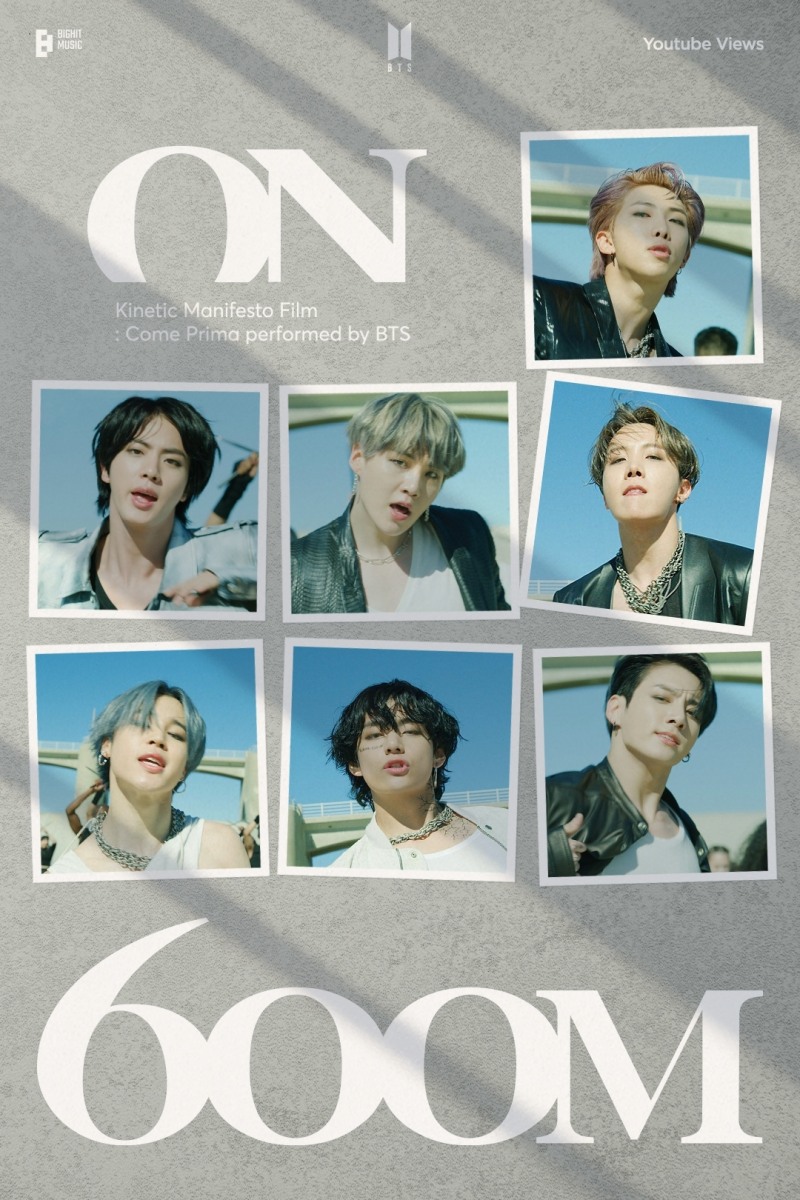 방탄소년단, ‘ON’ 키네틱 매니페스토 필름 6억 뷰 돌파…통산 13번째 6억 뷰 뮤직비디오 보유