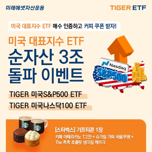 미래에셋, 미국 투자 ETF 2종 순자산 각 3조원 돌파 기념 이벤트