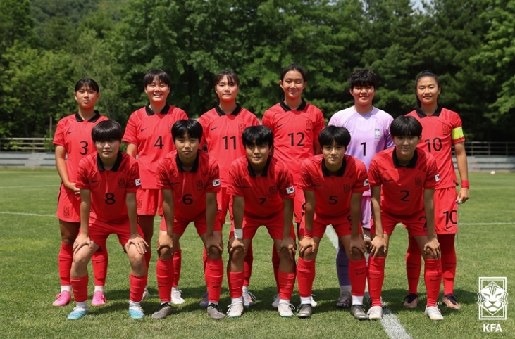 사진=지난해 호주 U-16 대표팀(현 U-17 대표팀)과의 교류전에 나선 여자 U-16 대표팀(현 U-17 대표팀)의 모습.