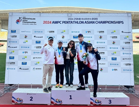 완주군청 근대5종팀 김우철 선수, 아시아선수권대회서 금메달 획득