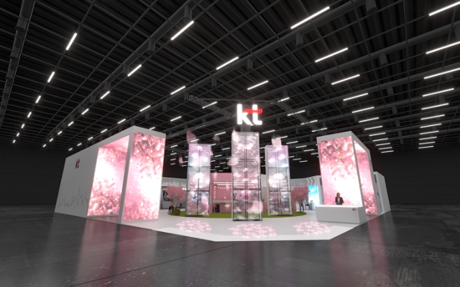 KT는 오는 17일부터 19일까지 서울 강남구 코엑스에서 열리는 ‘월드IT쇼 2024(WIS 2024)’에 전시부스를 마련해 차세대 AICT 혁신기술을 공개한다고 16일 밝혔다. 사진은 WIS 2024 내 설치된 KT 부스의 모습. (사진 = KT 제공)