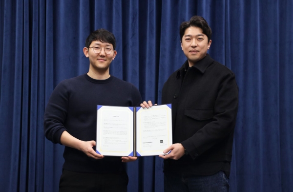 랜식 양혁용 대표(왼쪽)와 킥더허들 박진환 부대표