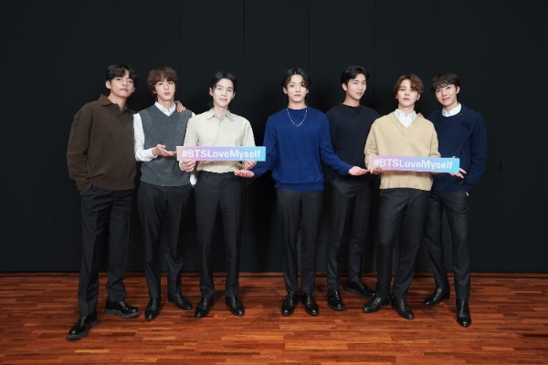 ‘LOVE MYSELF’ 캠페인 영상을 통해 전 세계 아동·청소년의 마음건강을 응원하는 방탄소년단(사진제공= 유니세프 한국위원회)