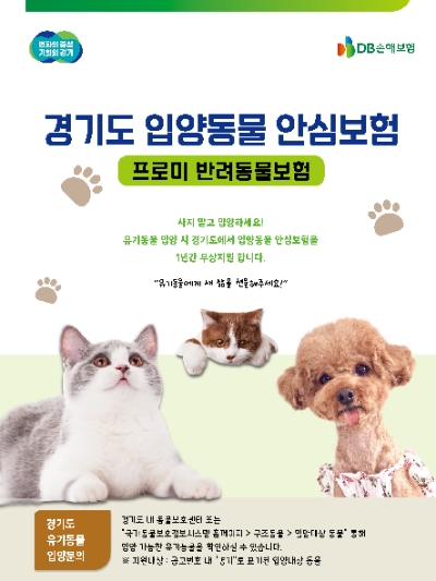 DB손해보험, ‘2024년 경기도 무한돌봄 입양동물 안심보험 지원사업’ 선정