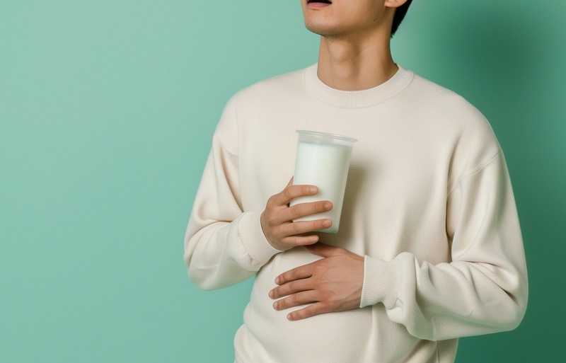 우유 섭취 후 복통과 설사 증세가 있다면 유당불내증을 의심해 봐야 한다. / 출처 : 미드저니 생성 (by rido)