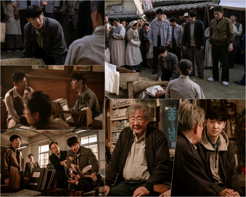 ‘수사반장 1958’ 종남시장 떡집 청년 엄준기의 죽음…‘슬픔+충격’ 잠긴 이제훈과 형사 3인방 포착
