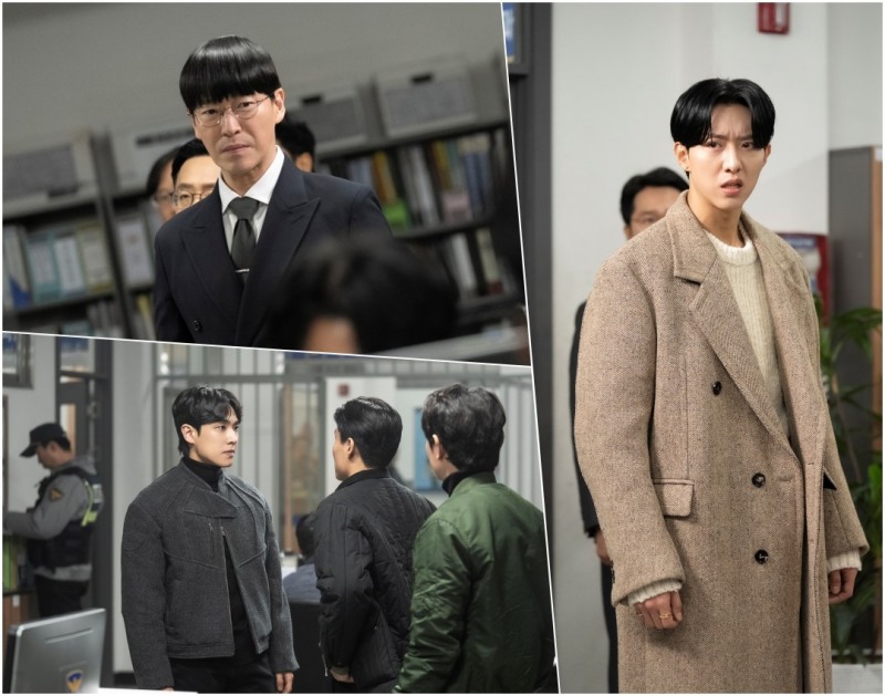 ‘7인의 부활’ 엄기준X이준X이정신, 경찰서 회동 포착