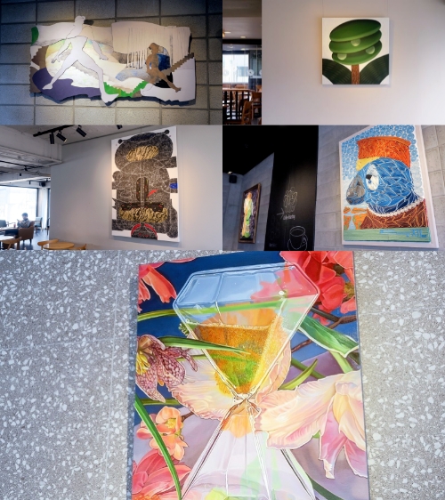 (좌측 위에서부터 반시계방향으로) 청파 '어스름 내리는 자리', 최학윤 'Choi Hakyoon – Decomposition’, 효진 ‘당신의 시간은 어디쯤 머물러 있나요?', 서동진 ‘종이와 문장들 paper and sentences’, 수수 ‘식물의 숨결, 기억의 향기