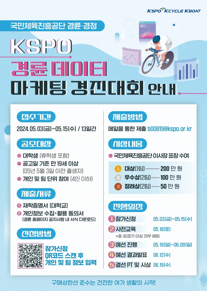 대학생 대상 ‘경륜 데이터 마케팅 경진대회’ 참가 접수