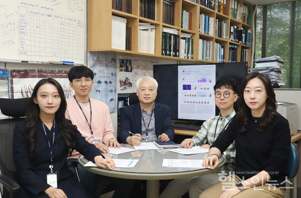 (왼쪽부터)제1저자한국생명공학연구원강은정학생연구원,공동교신저자한국생명공학연구원김용훈책임연구원,연구책임자한국생명공학연구원이철호책임연구원,공동교신저자한국표준과학연구원강덕진책임연구원,공동제1저자한국표준과학연구원김영은박사