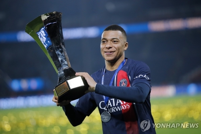 사진=올해 1월 PSG의 프랑스 슈퍼컵 우승 당시 음바페의 모습
