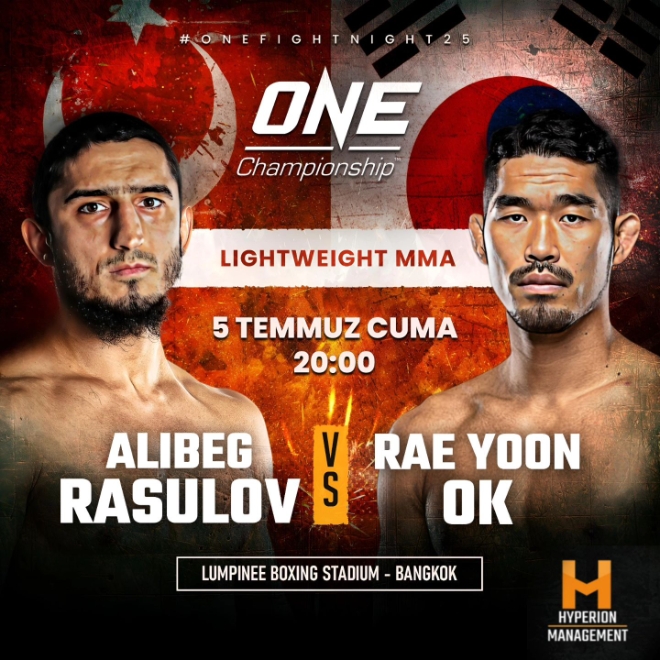 2016 러시아종합격투기연맹 전국선수권대회 웰터급 우승자 알리베크 라술로프(왼쪽), 제8대 ONE 라이트급 챔피언 옥래윤. 사진=원챔피언십 제공