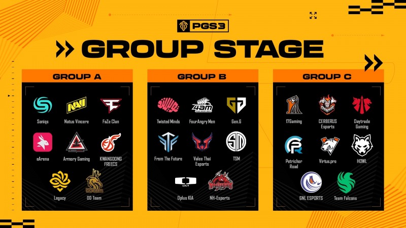 PGS 3 그룹 스테이지 편성(이미지=크래프톤 제공).