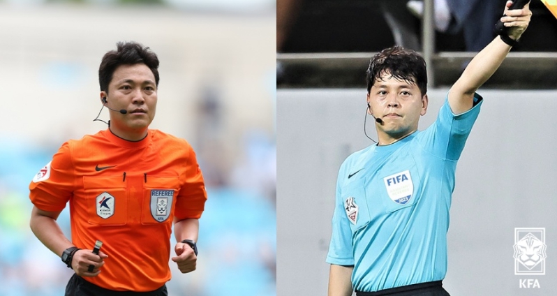 사진=이동준(왼쪽) 주심과 장종필 부심의 모습.
