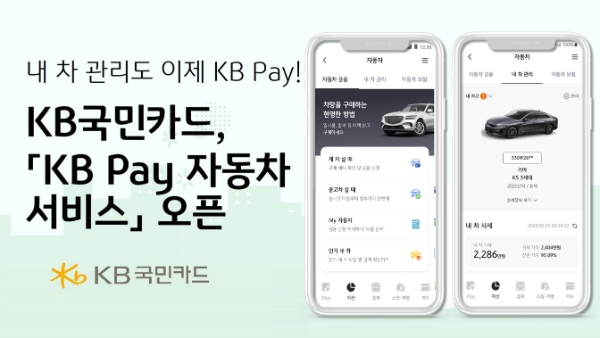 KB국민카드, 'KB Pay 자동차 서비스' 오픈.. 3개 영역 서비스 제공
