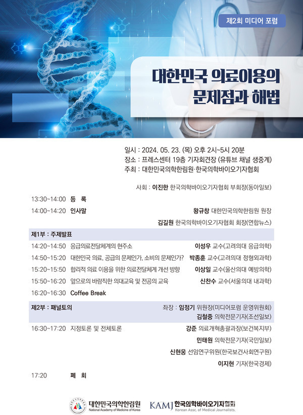 '대한민국의료이용의문제점과해법'미디어포럼포스터