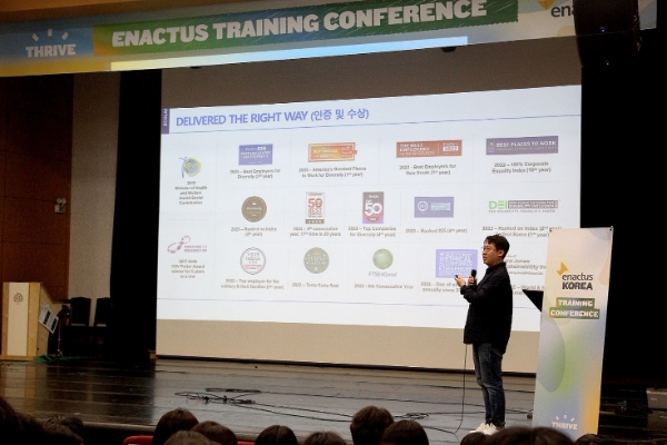 지난 11일 명지대 서울캠퍼스에서 개최한 인액터스 트레이닝 컨퍼런스에 연사로 참가해 이번 공모전을 소개