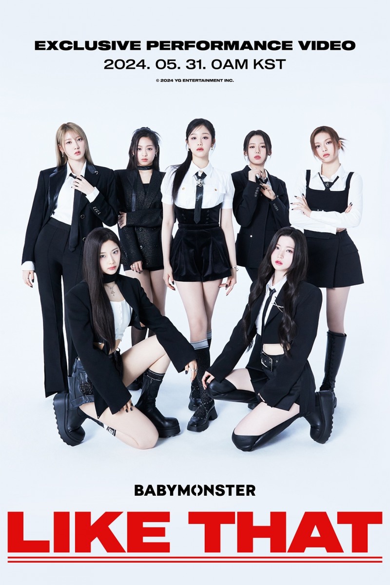 베이비몬스터, 'LIKE THAT' 퍼포먼스 비디오 31일 공개…‘세련된 스타일링+시크한 카리스마’