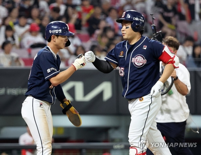 사진=양의지, 9회에 동점 투런홈런