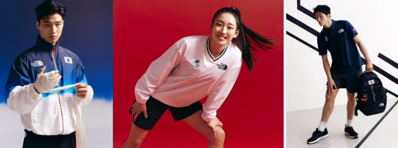 팀코리아 공식 단복 화보(좌측부터 안바울 선수, 정지민 선수, 김헌우 선수)