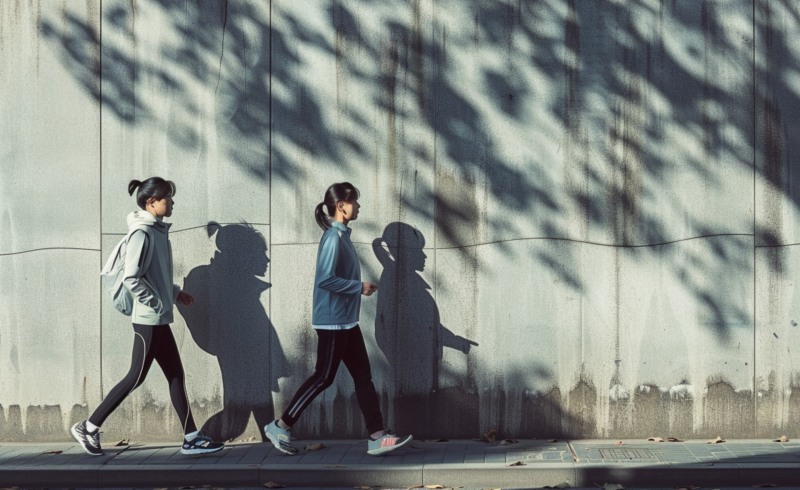 오래 걸을 때는 걷기에 적합한 운동화를 선택하는 것이 좋다. / 이미지 생성 : 미드저니 (by rido)