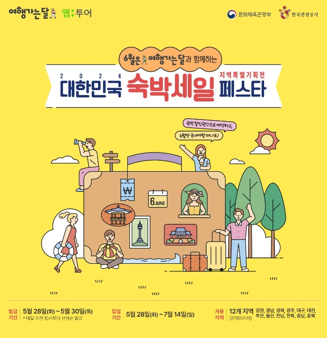 웹투어, 대한민국 ‘숙박세일페스타’ 참여.. 28일부터 5만원 할인쿠폰 발행