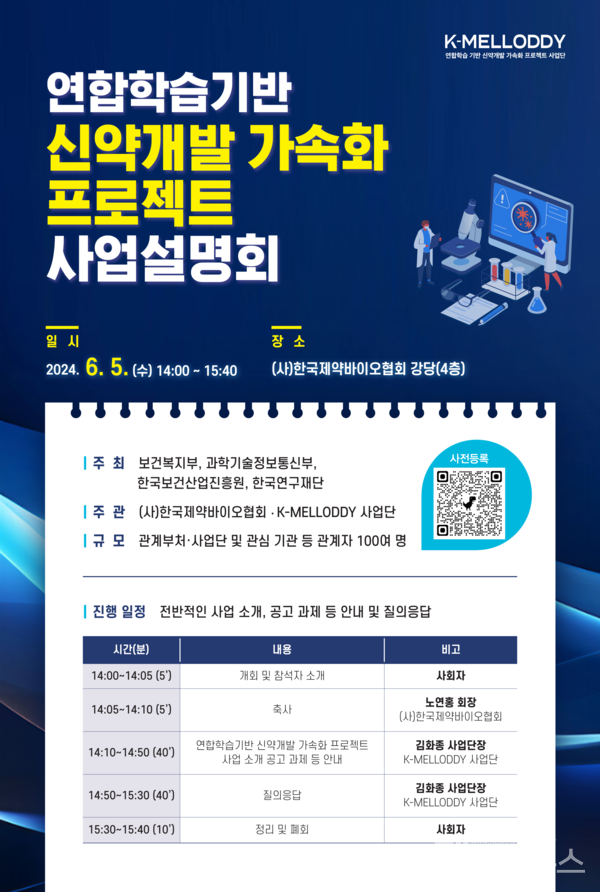 ‘연합학습기반신약개발가속화프로젝트’사업설명회홍보포스터